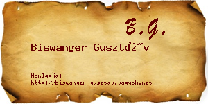 Biswanger Gusztáv névjegykártya